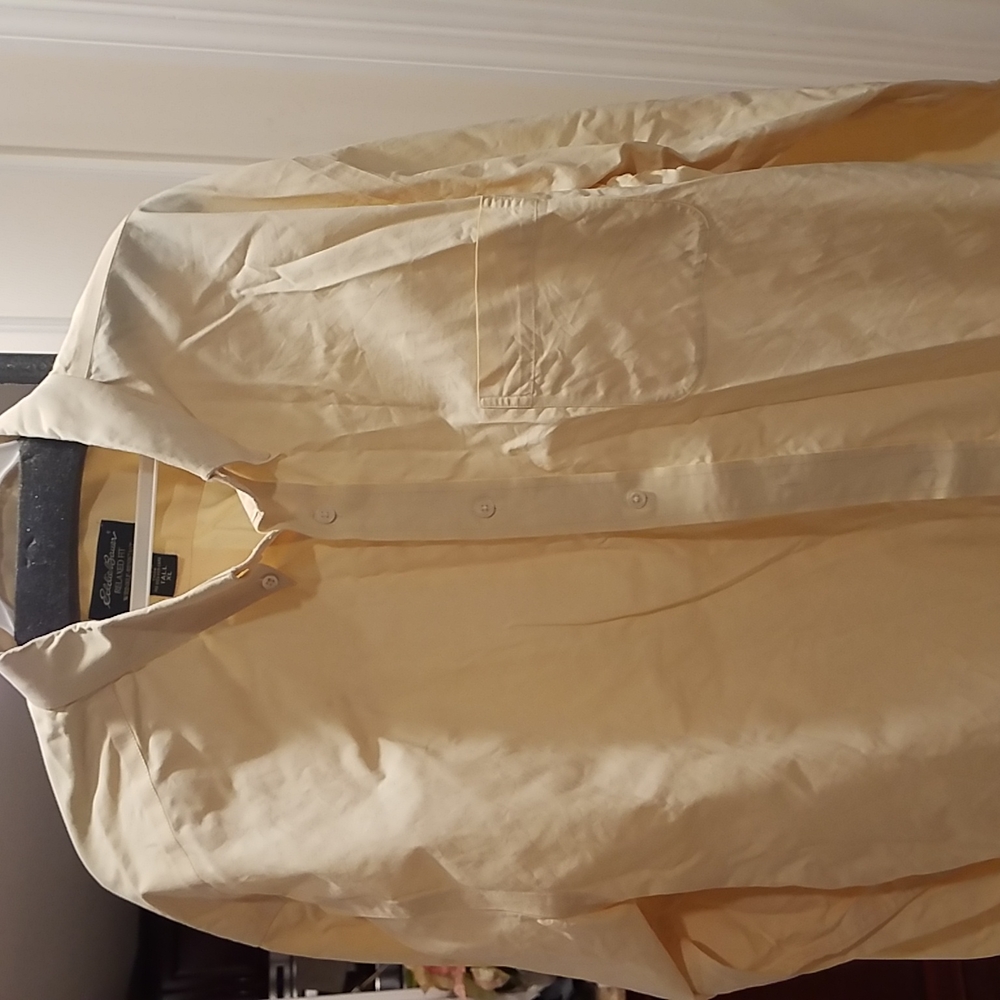Eddie Bauer Button-down Dress Shirt. Yellow